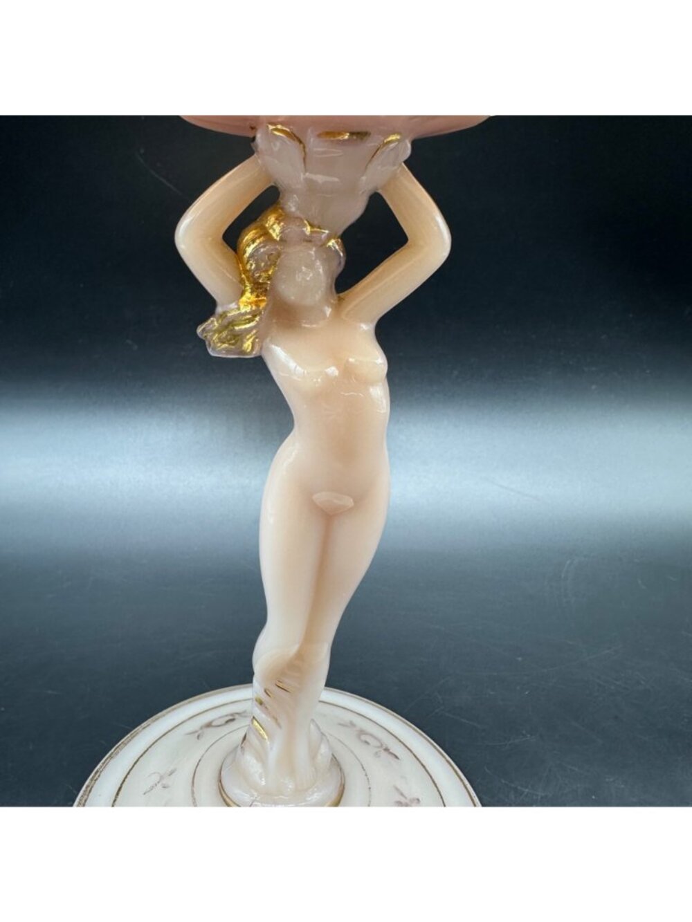 Cambridge Crown Tuscan Statuesque Nude Sea Shell Compote Charleton Roses Pink - Picture 8 of 14